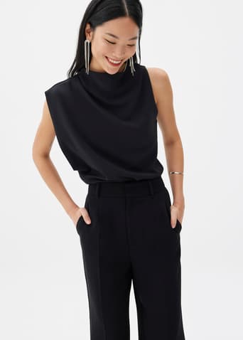 Maya Asymmetric Drape Blouse