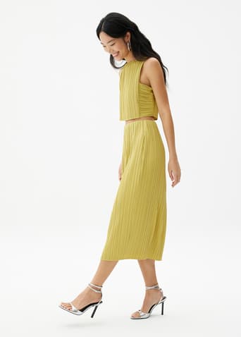 Gym Pleated Column Midi Skirt