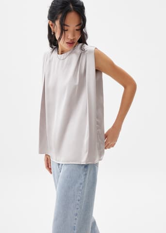 Satin Boxy Shell Top