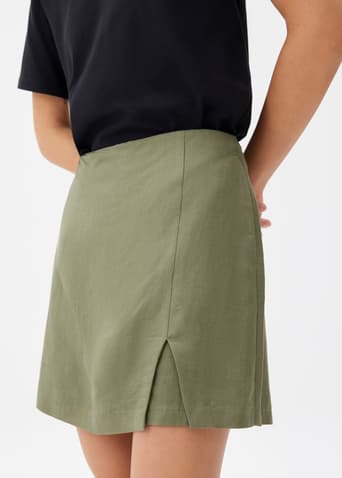 Linen A-line Skort