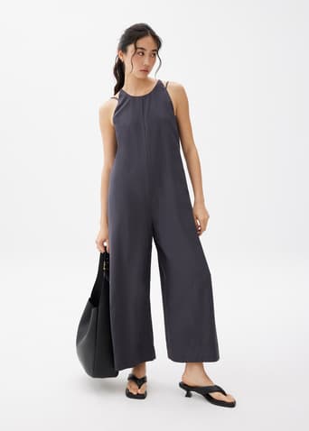 Round Neck Straight Leg Jumpsuit