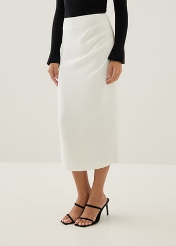 Mailea Side Pleat Column Skirt